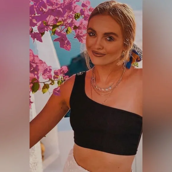 NWOT Minclouse Women's One Shoulder Sleeveless Crop Tops Summer Tank Tees - Picture 7 of 9